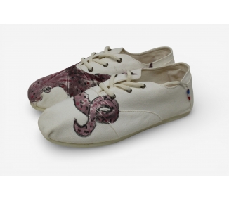 Tennis Blanche Poulpe — Collection Capsule | Pièce Unique Peinte à la Main