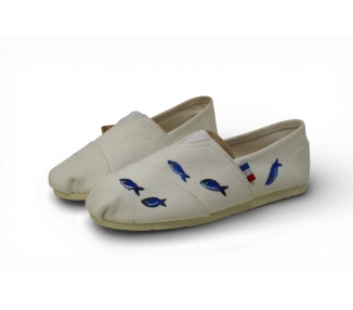 Espadrille peinte petits poissons