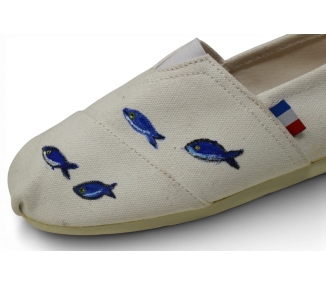Espadrille peinte petits poissons