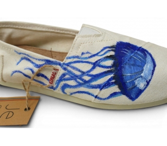 espadrille blanche Méduse peinte à la main